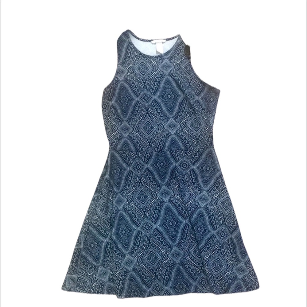 H&M racer back navy skater style dress